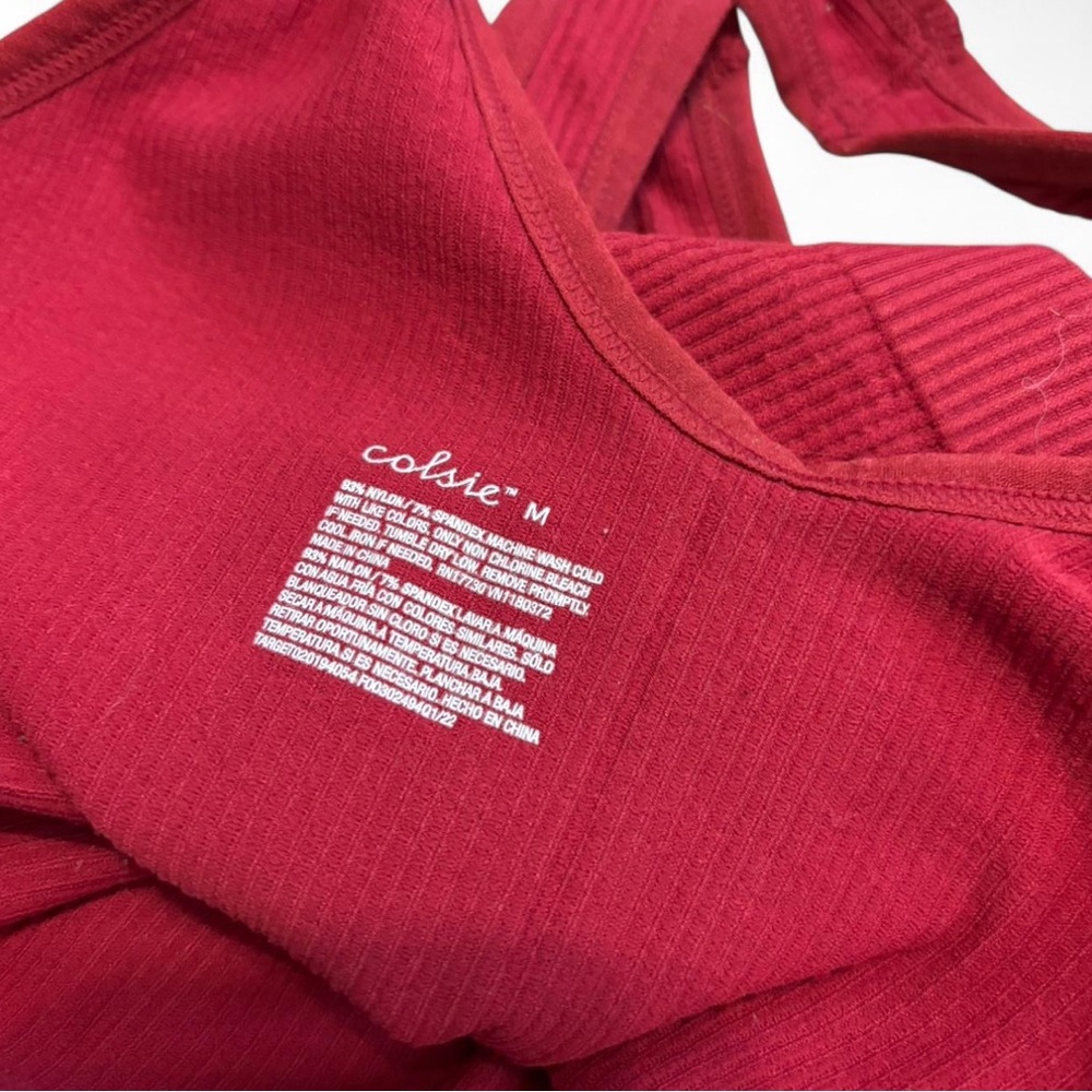 Colsie Vibrant Red Ribbed Top - Picture 3 of 4